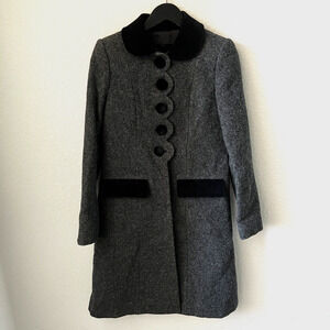 Marc Jacobs Sunday Best Coat Jacket Womens Size 0 Wool Gray Classic NEW